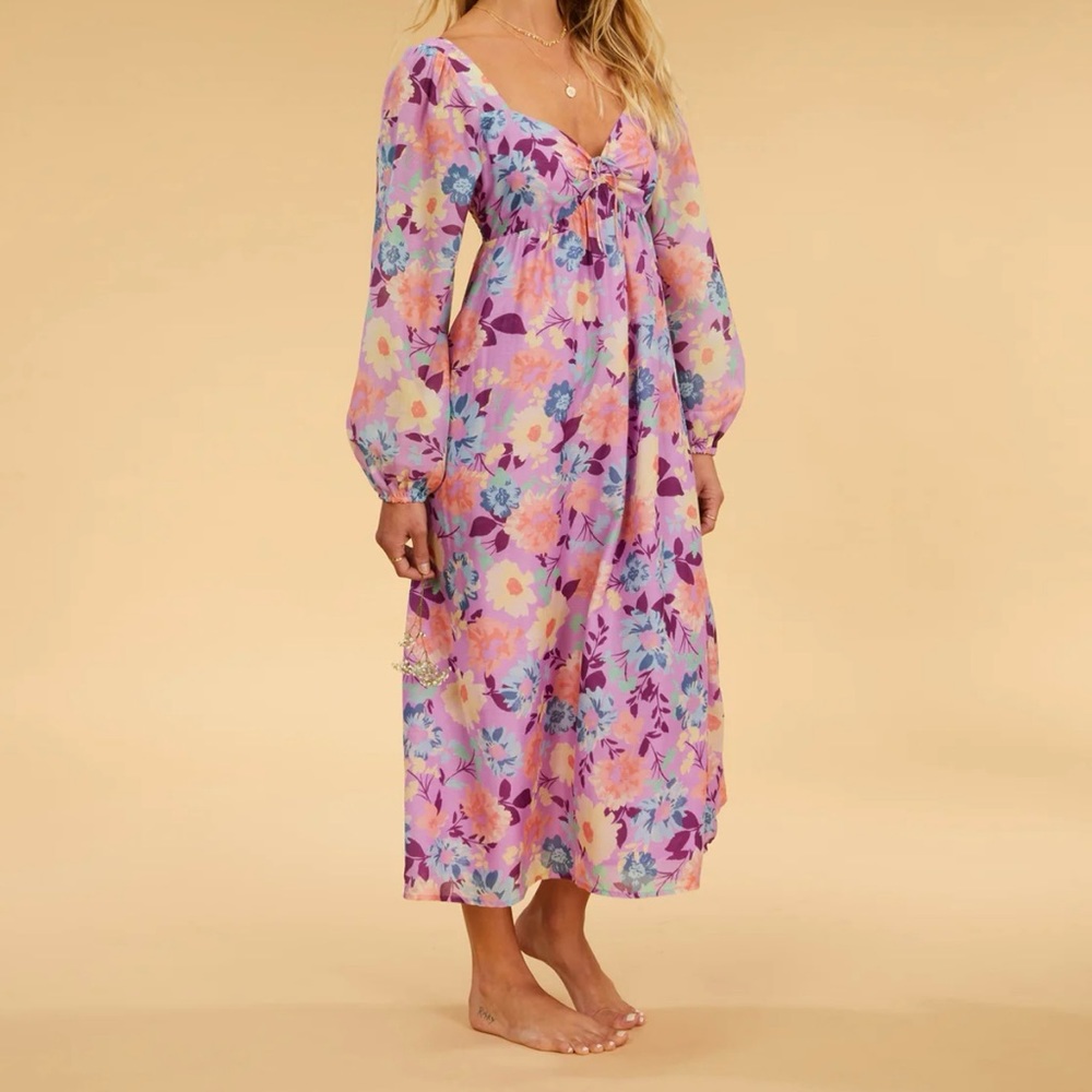 Salty Blonde x Billabong Paradise Love L/S Midi Dress